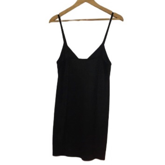 Aritzia Wilfred Free Black Suede Mini Slip Cami Dress Size XXS - Picture 3 of 9